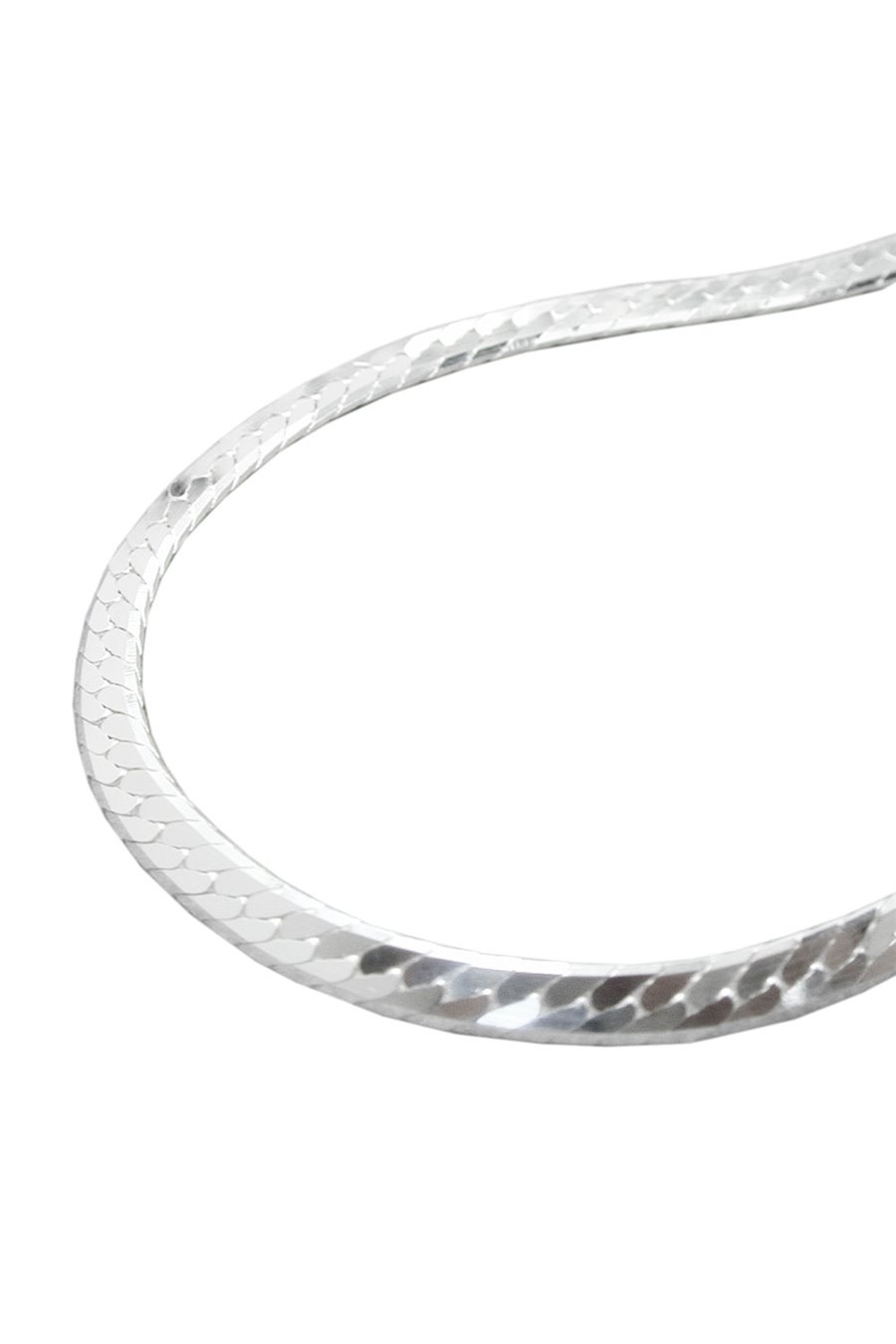 BRACELET FLATTENED CURB CHAIN SILVER 925 21CM