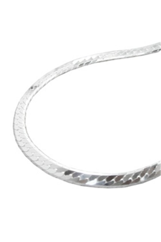 BRACELET FLATTENED CURB CHAIN SILVER 925 21CM