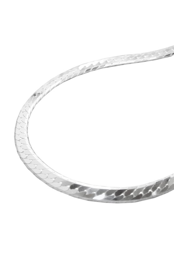BRACELET FLATTENED CURB CHAIN SILVER 925 19CM