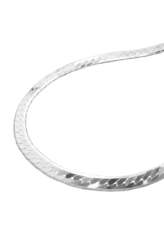 BRACELET FLATTENED CURB CHAIN SILVER 925 19CM