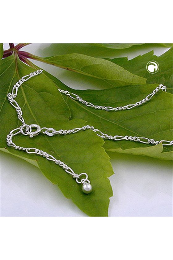 ANKLET THIN FIGARO CHAIN SILVER 925 27CM