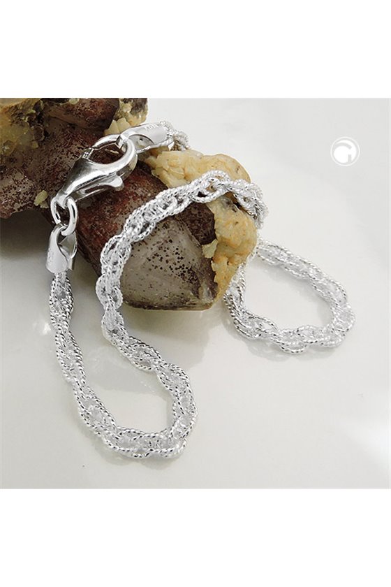 BRACELET DOUBLE ANCHOR 19CM SILVER 925