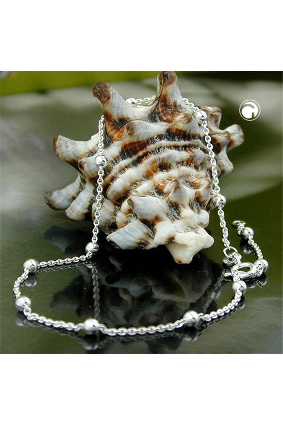 ANKLE CHAIN WITH 12 BALLS SILVER 925 25CM