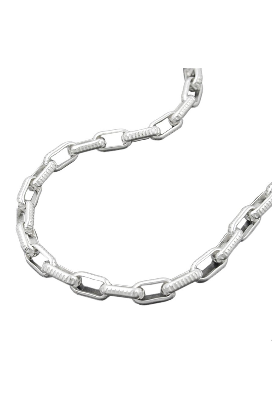 NECKLACE ANCHOR CHAIN RECTANGULAR LINKS SILVER 925 42CM