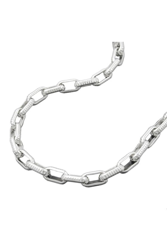 NECKLACE ANCHOR CHAIN RECTANGULAR LINKS SILVER 925 42CM