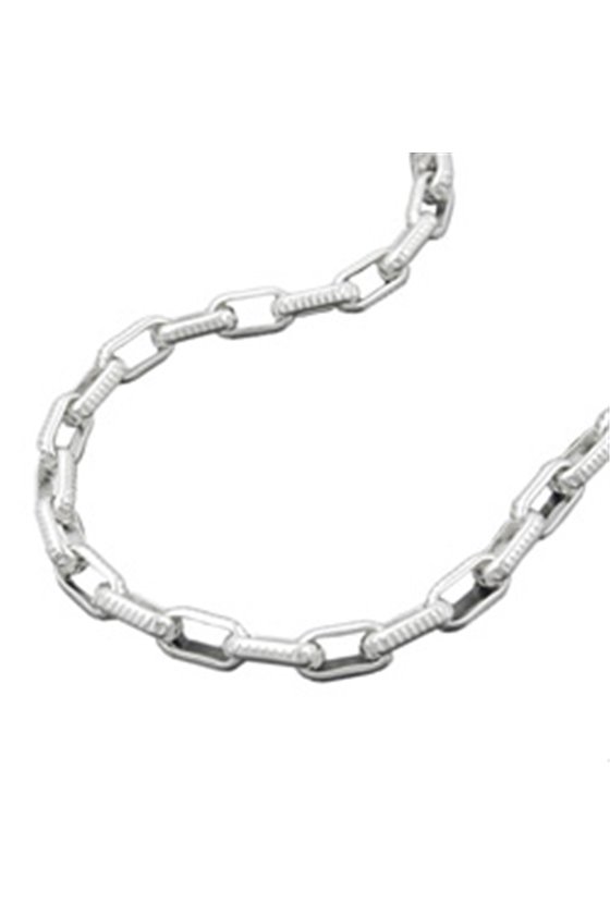 NECKLACE ANCHOR CHAIN RECTANGULAR LINKS SILVER 925 42CM