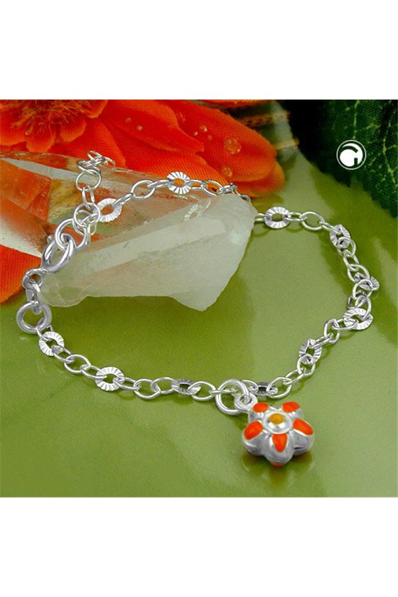 BRACELET ANCHOR CHAIN FLOWER SILVER 925