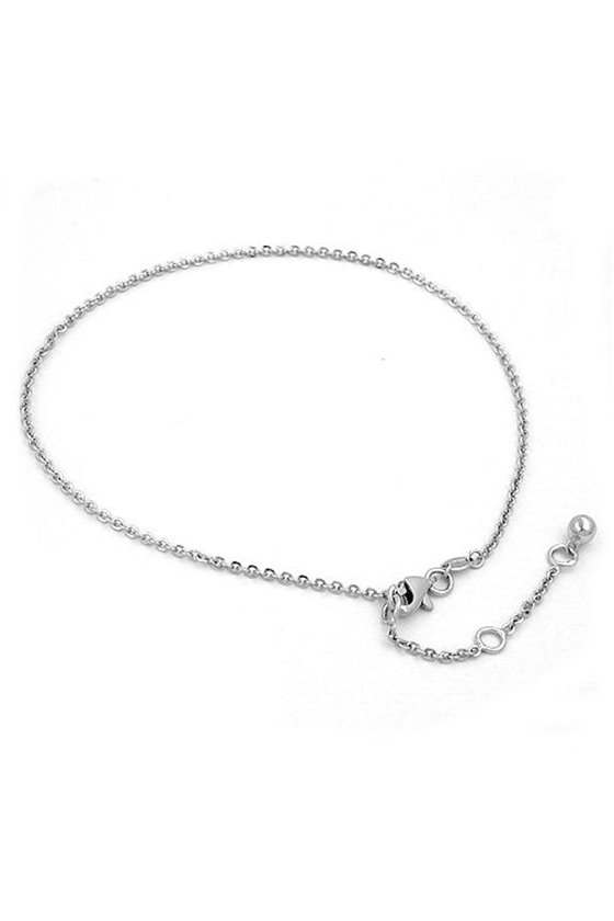 ANKLE CHAIN DOUBLE TRACE SILVER 925 27CM