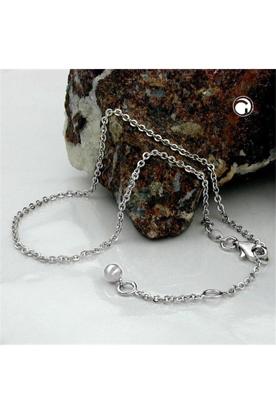 ANKLE CHAIN DOUBLE TRACE SILVER 925 27CM