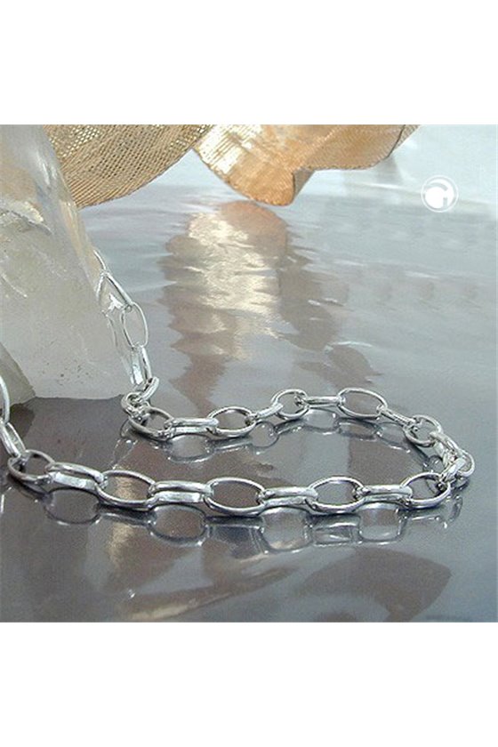 BRACELET OVAL ANCHOR CHAIN SILVER 925 19CM