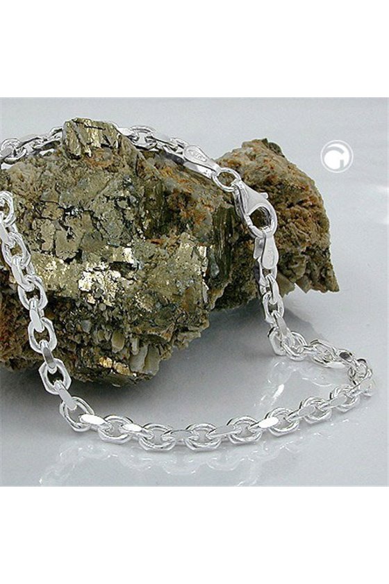 NECKLACE ANCHOR CHAIN DIAMOND CUT SILVER 925 19CM