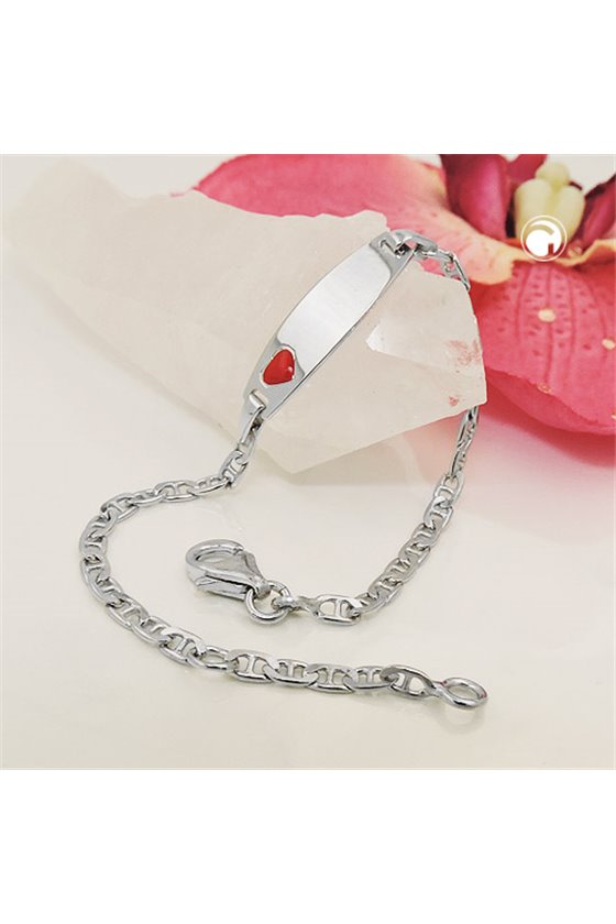 ID BRACELET FOR KIDS HEART SILVER 925