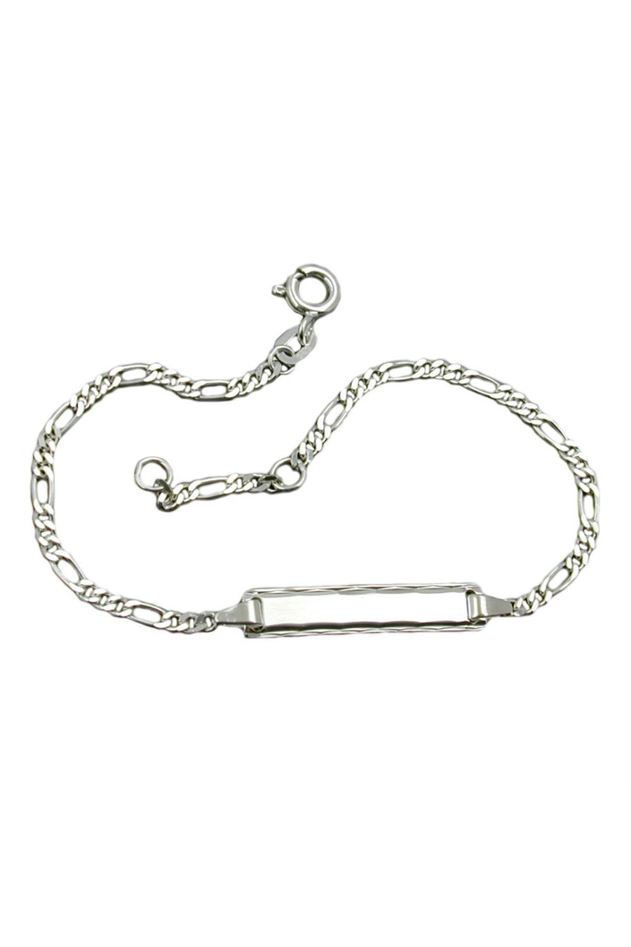 ID BRACELET FIGARO CHAIN SILVER 925 18CM