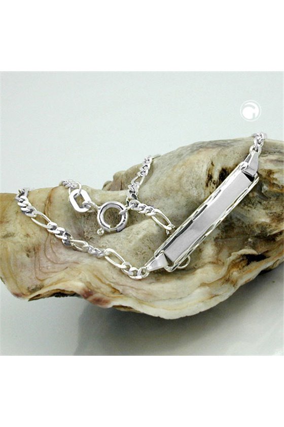 ID BRACELET FIGARO CHAIN SILVER 925 18CM
