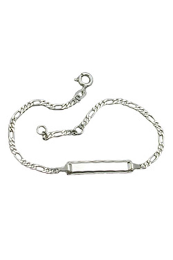 ID BRACELET FIGARO CHAIN SILVER 925 18CM