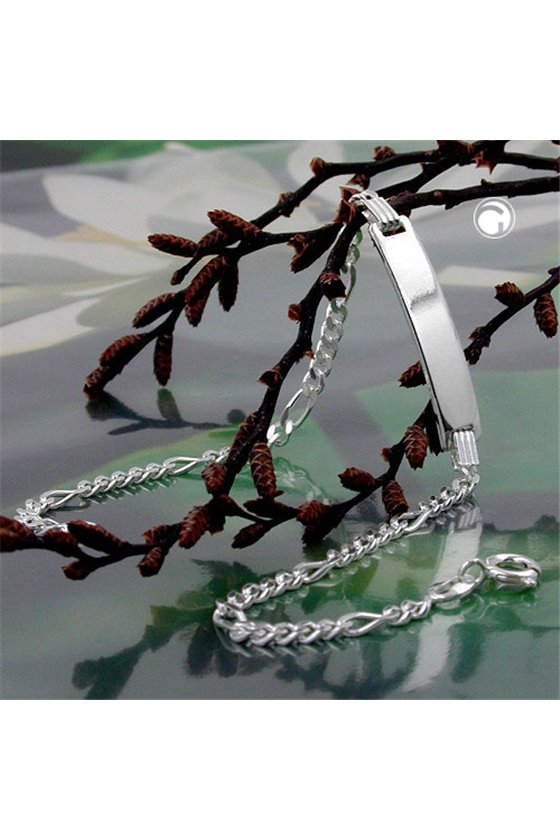 ID BRACELET FIGARO CHAIN SILVER 925 19CM