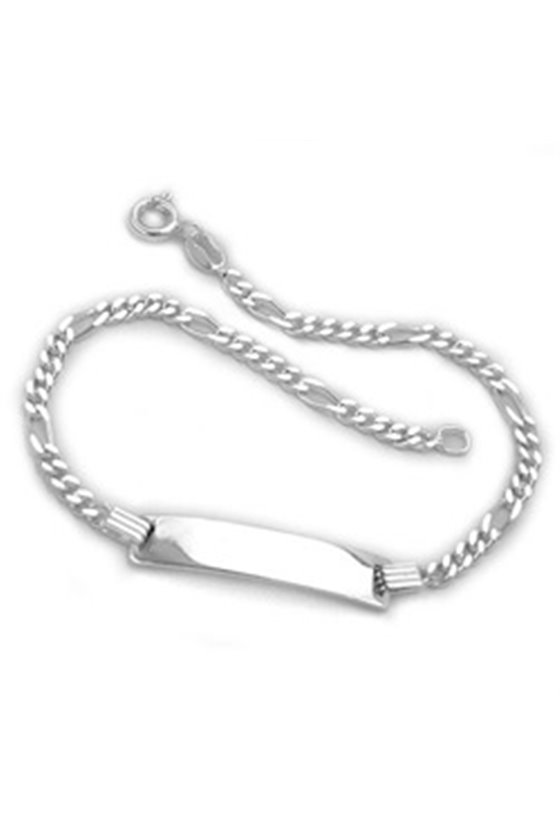 ID BRACELET FIGARO CHAIN SILVER 925 19CM