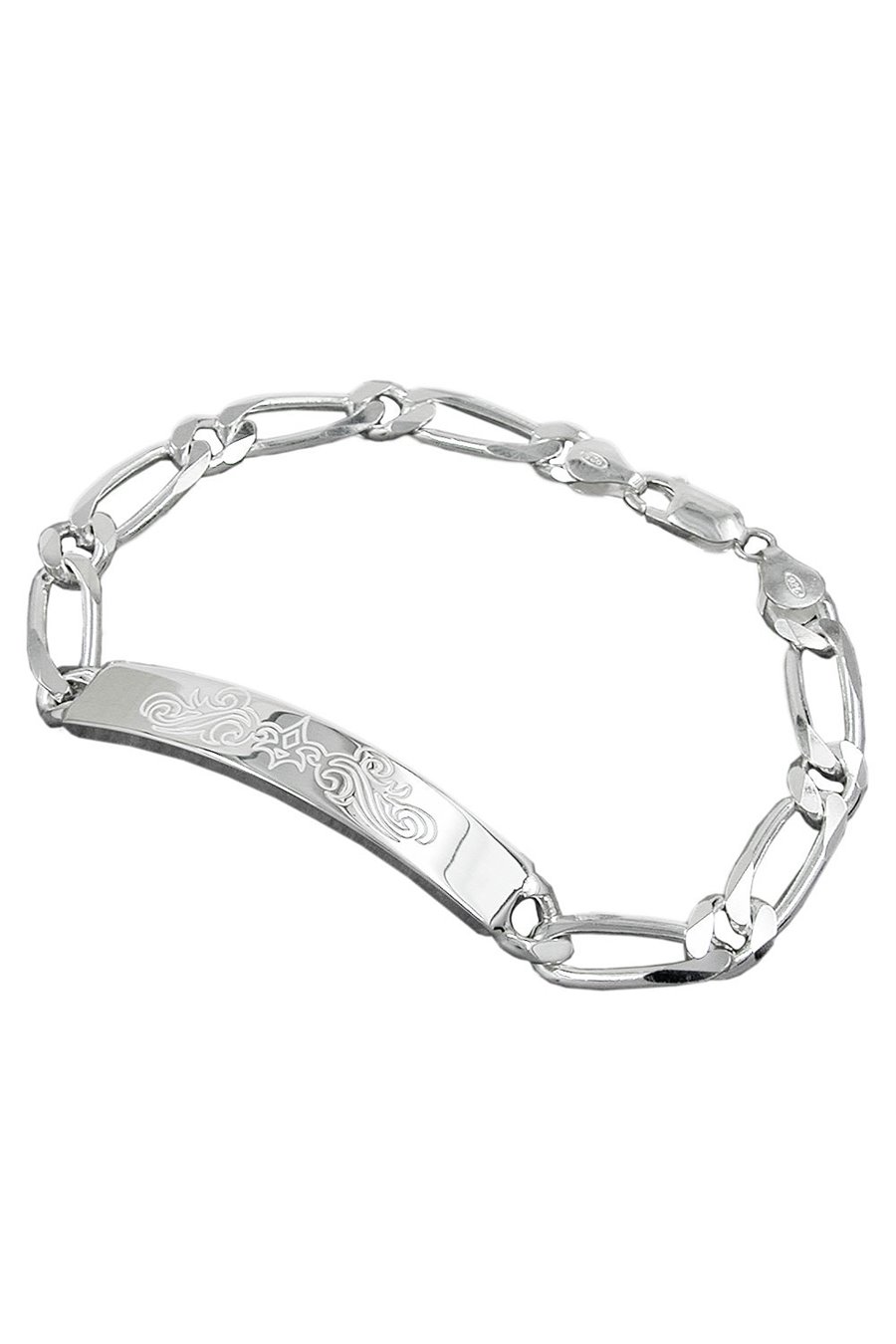 ID BRACELET FIGARO CHAIN SILVER 925 21CM