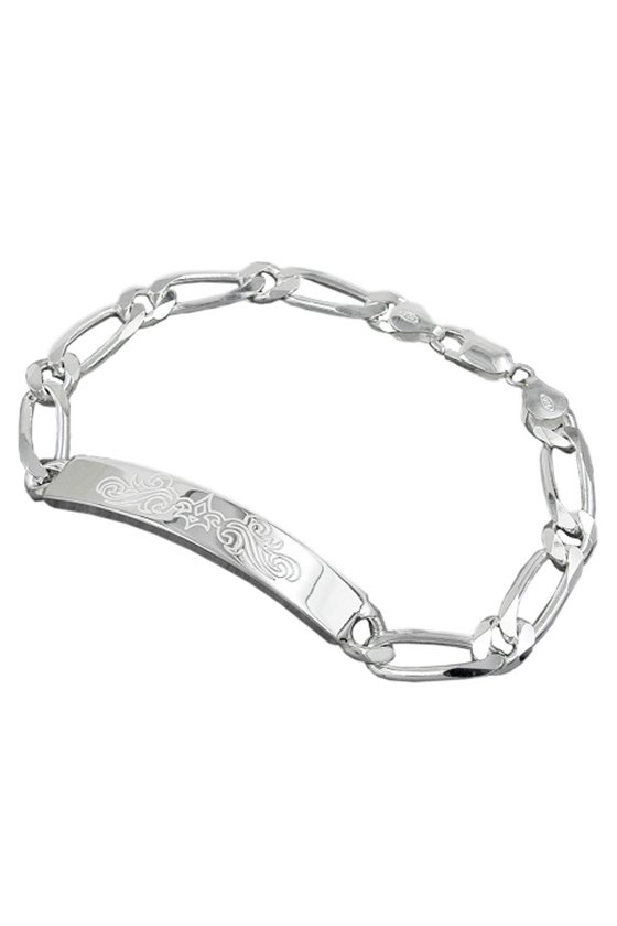 ID BRACELET FIGARO CHAIN SILVER 925 21CM