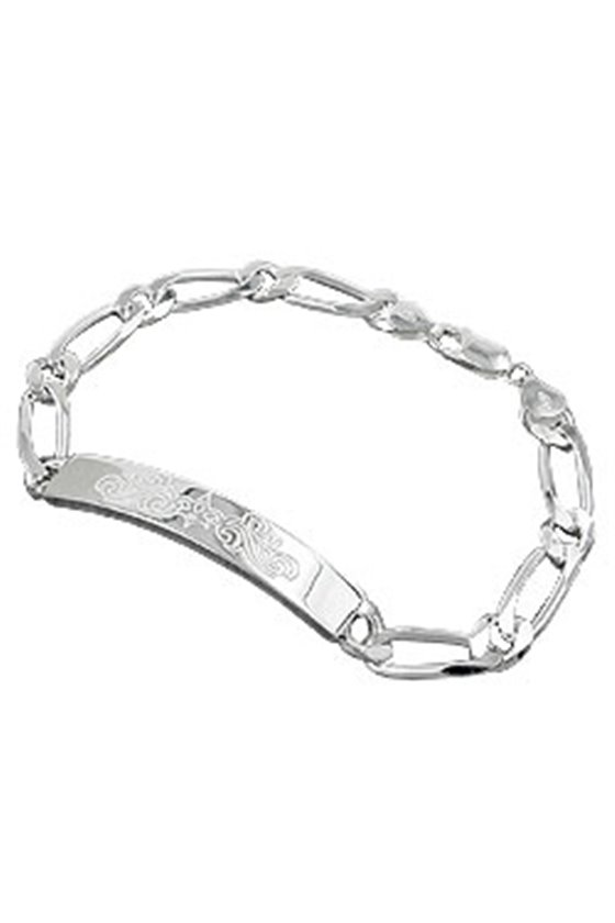 ID BRACELET FIGARO CHAIN SILVER 925 21CM