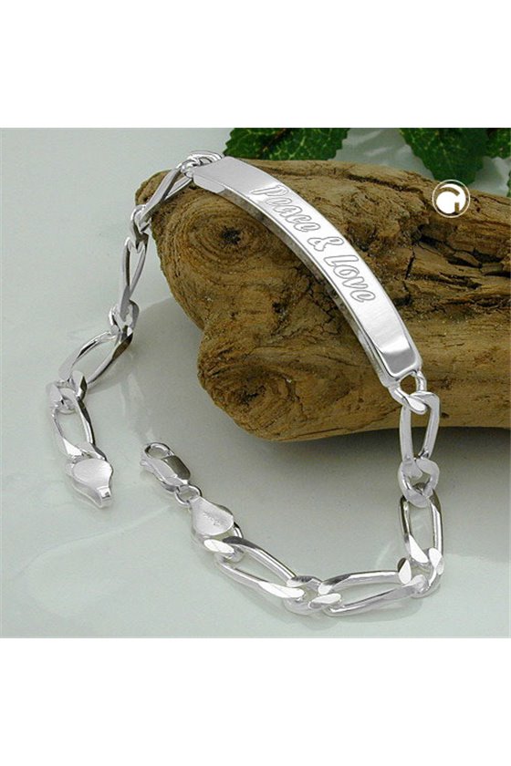 ID BRACELET FIGARO CHAIN SILVER 925 21CM