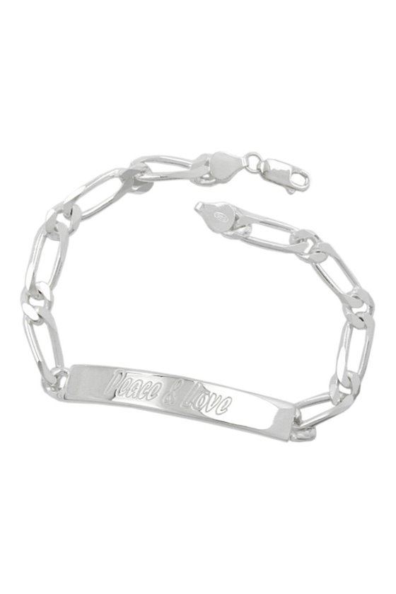 ID BRACELET FIGARO CHAIN SILVER 925 21CM