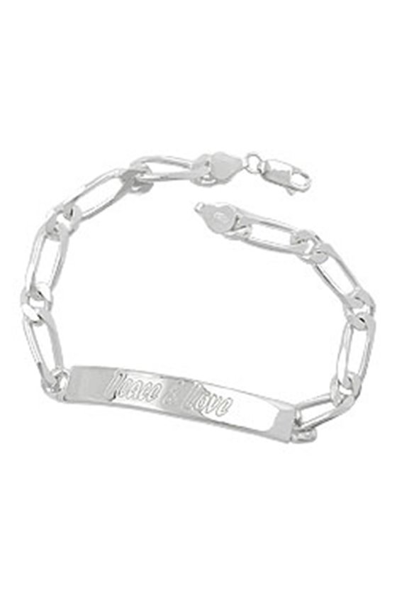 ID BRACELET FIGARO CHAIN SILVER 925 21CM