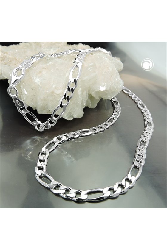 NECKLACE FIGARO CHAIN FLAT SILVER 925 55CM
