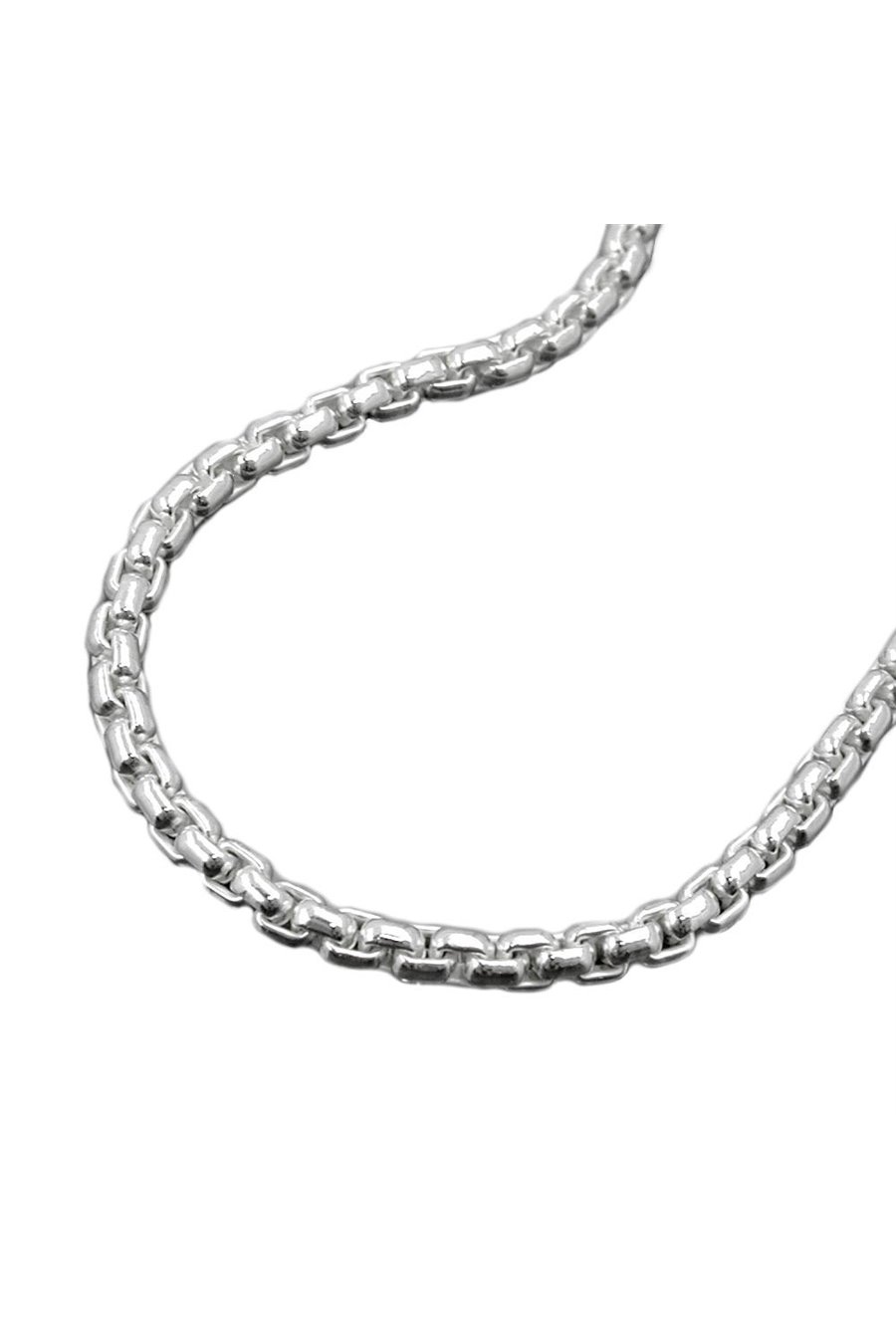 BOX CHAIN ROUNDED LINKS SILVER 925 80CM