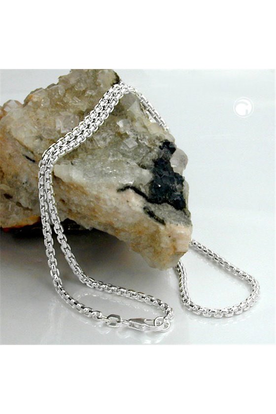 BOX CHAIN ROUNDED LINKS SILVER 925 80CM