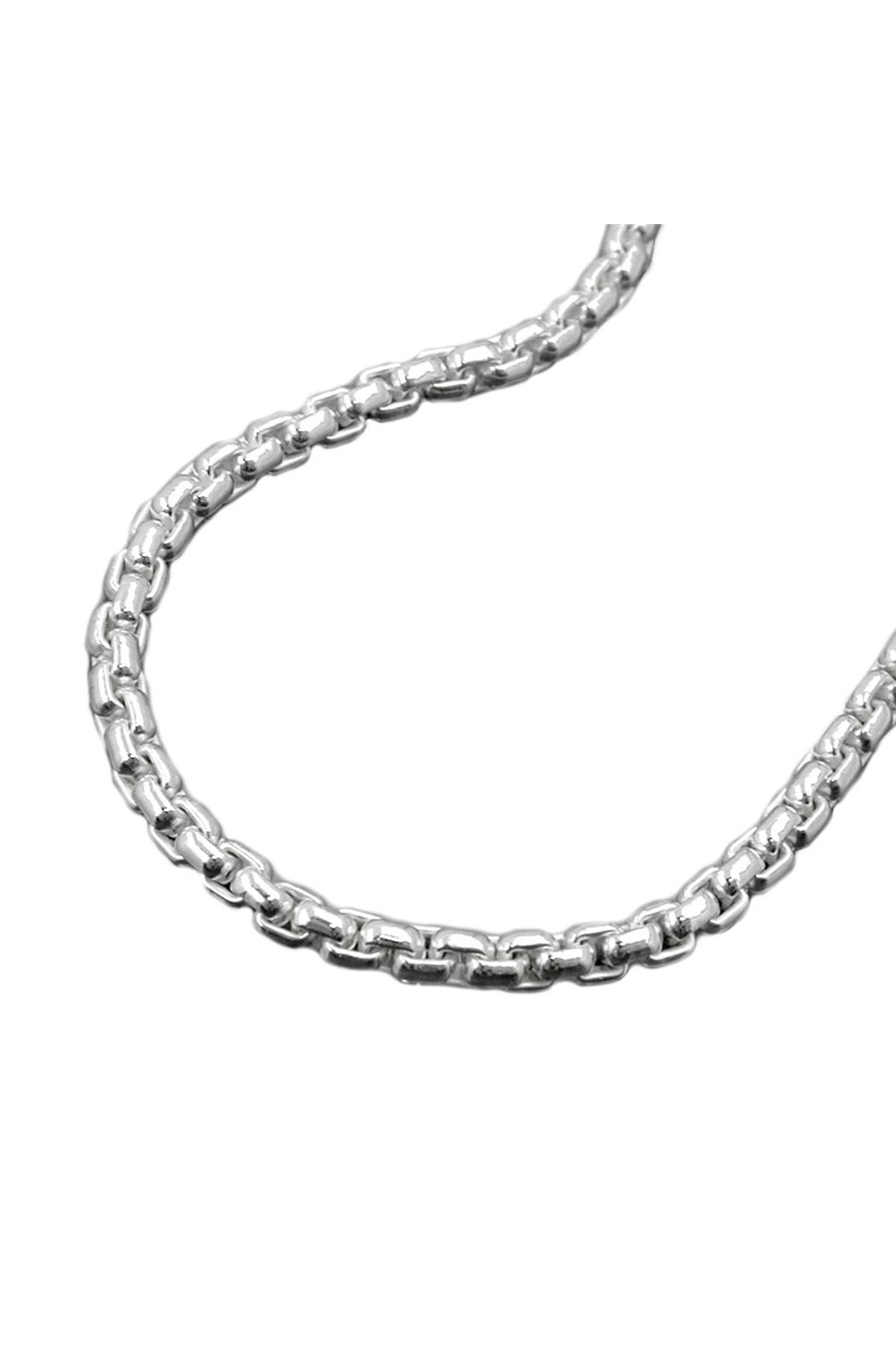 BOX CHAIN ROUNDED LINKS SILVER 925 45CM
