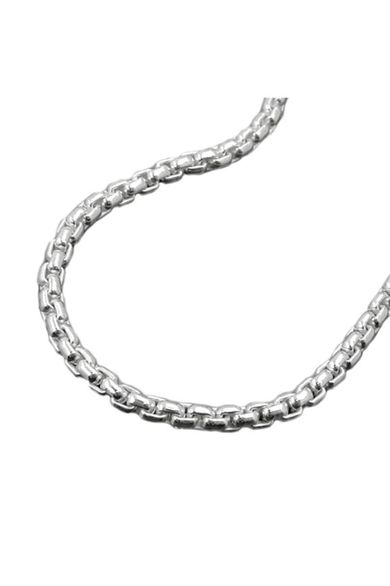 BOX CHAIN ROUNDED LINKS SILVER 925 45CM