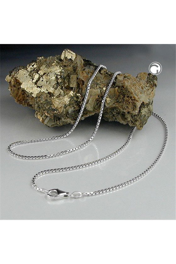 BOX CHAIN DIAMOND CUT 1.3MM SILVER 925 45CM
