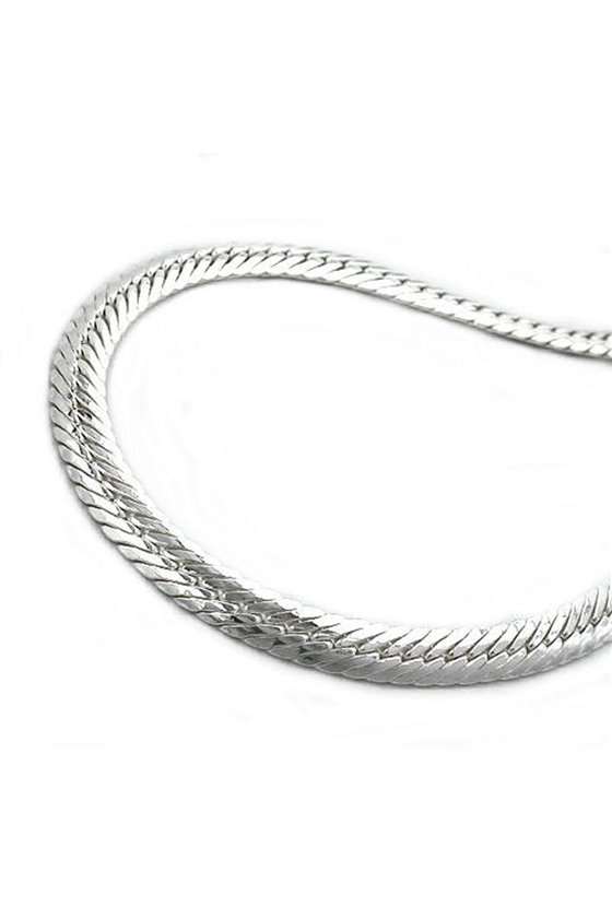 BRACELET OVAL HERRINGBONE SILVER 925 21CM