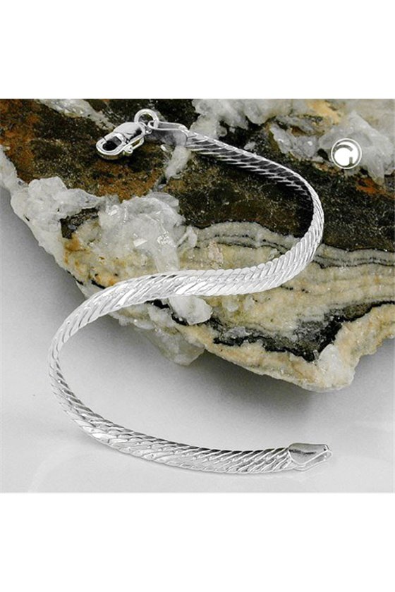 BRACELET OVAL HERRINGBONE SILVER 925 21CM