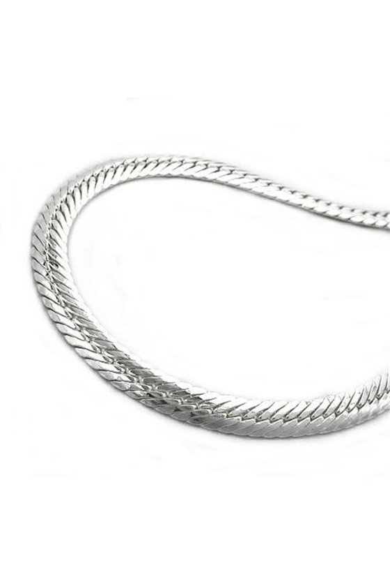 BRACELET OVAL HERRINGBONE SILVER 925 19CM