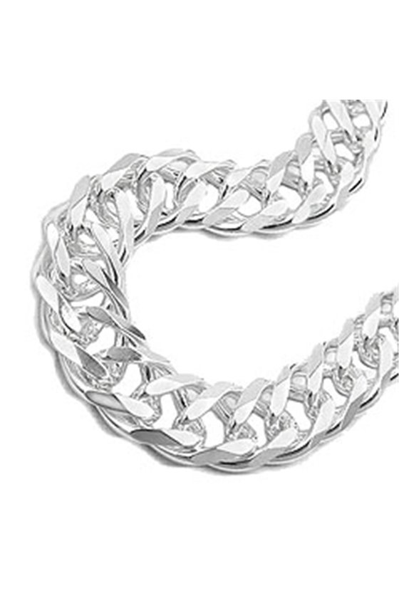BRACELET DOUBLE ROMBO CHAIN SILVER 925 23CM
