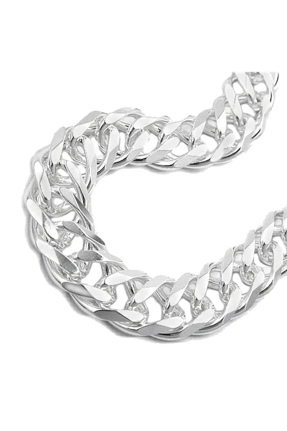 BRACELET DOUBLE ROMBO CHAIN SILVER 925 21CM