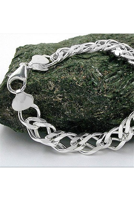 BRACELET DOUBLE ROMBO CHAIN SILVER 925 21CM