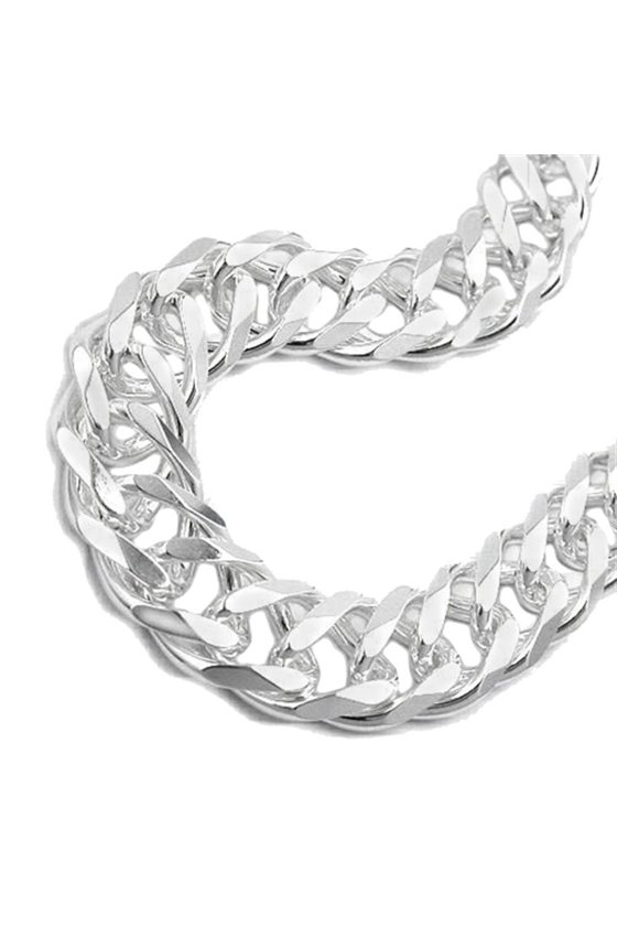 BRACELET DOUBLE ROMBO CHAIN SILVER 925 19CM