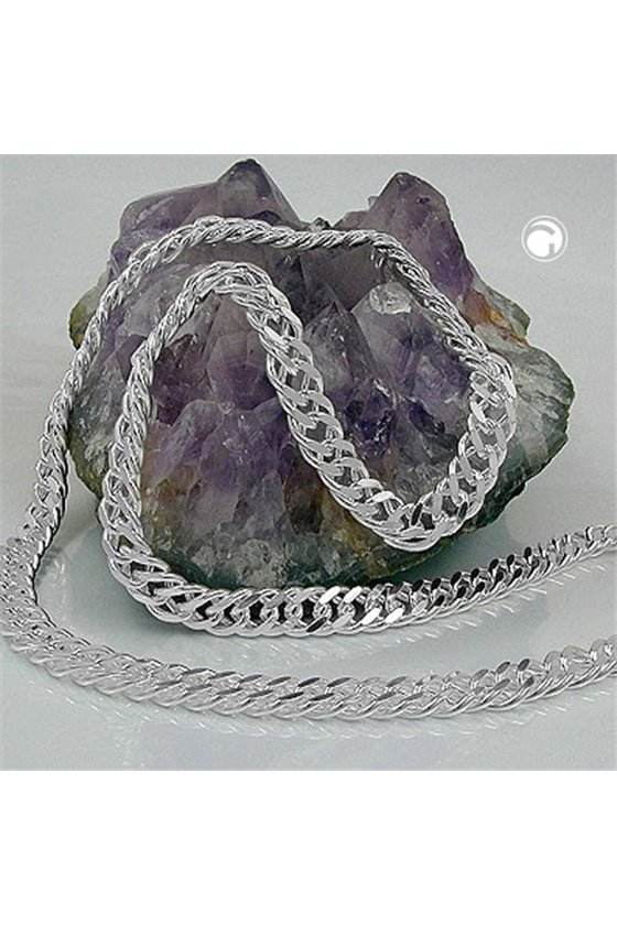 NECKLACE DOUBLE ROMBO CHAIN SILVER 925 55CM