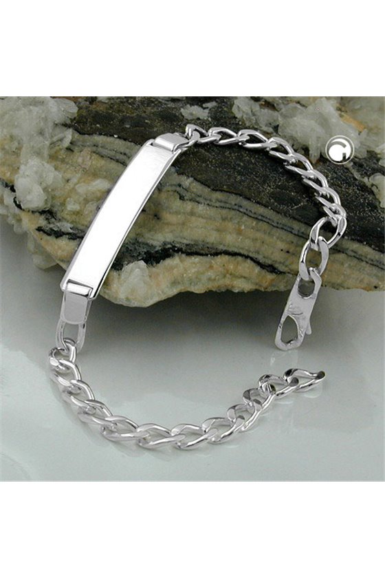 ID BRACELET OPEN CURB CHAIN SILVER 925 19CM
