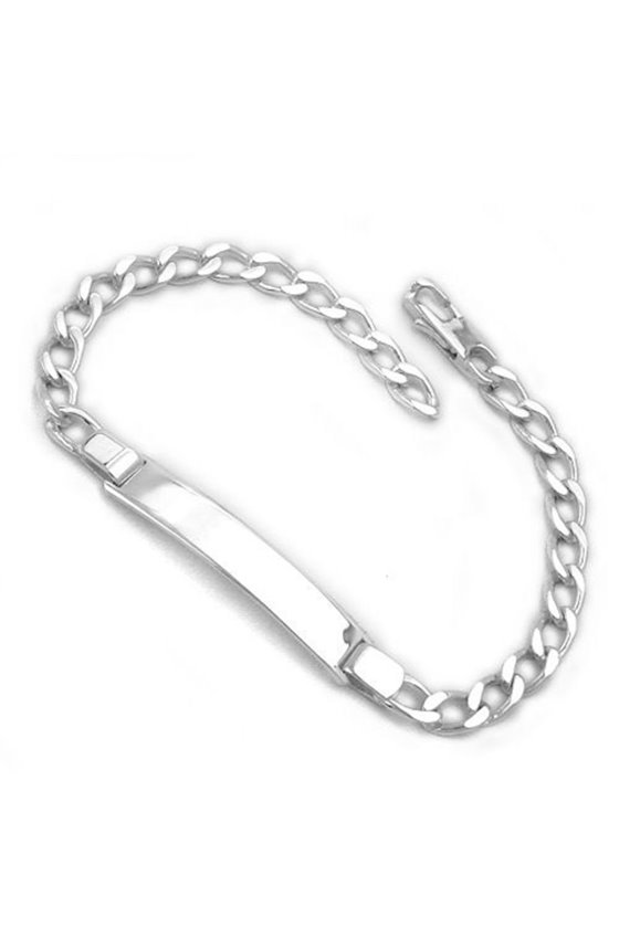 ID BRACELET OPEN CURB CHAIN SILVER 925 19CM
