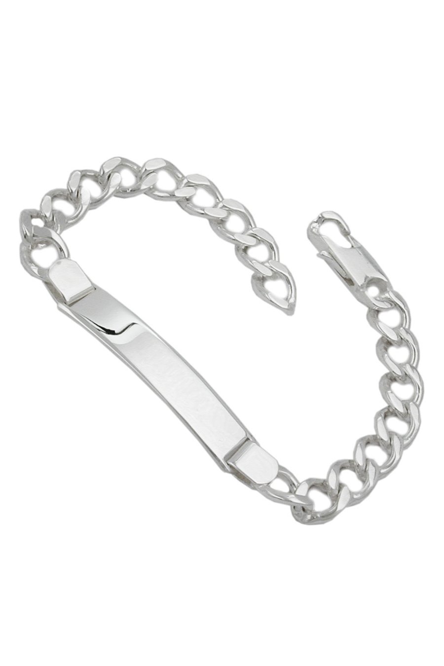 ID BRACELET OPEN CURB CHAIN SILVER 925 20CM