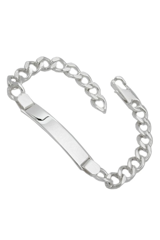 ID BRACELET OPEN CURB CHAIN SILVER 925 20CM