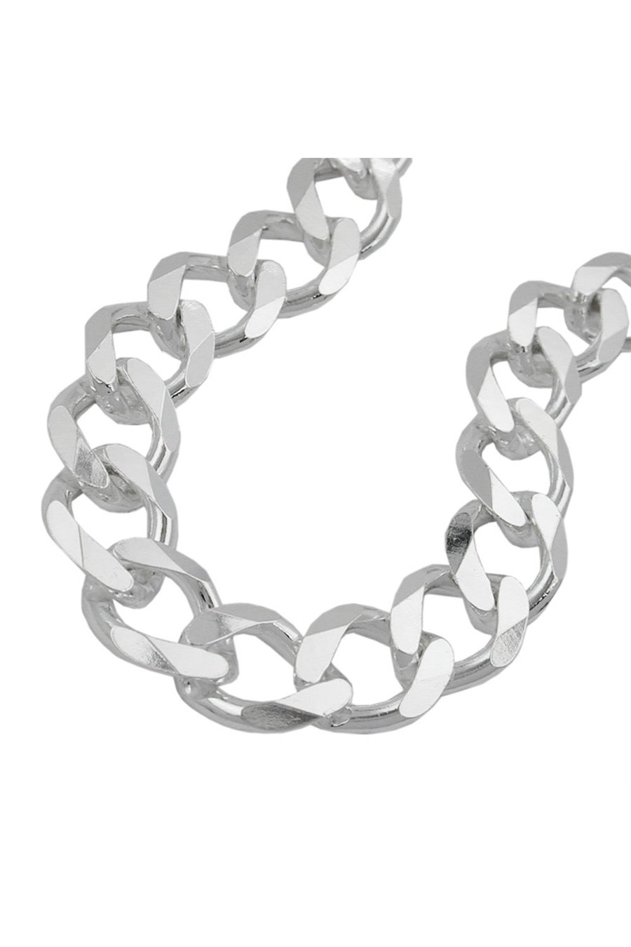 BRACELET OPEN CURB CHAIN 11MM 925 STERLING SILVER 23CM