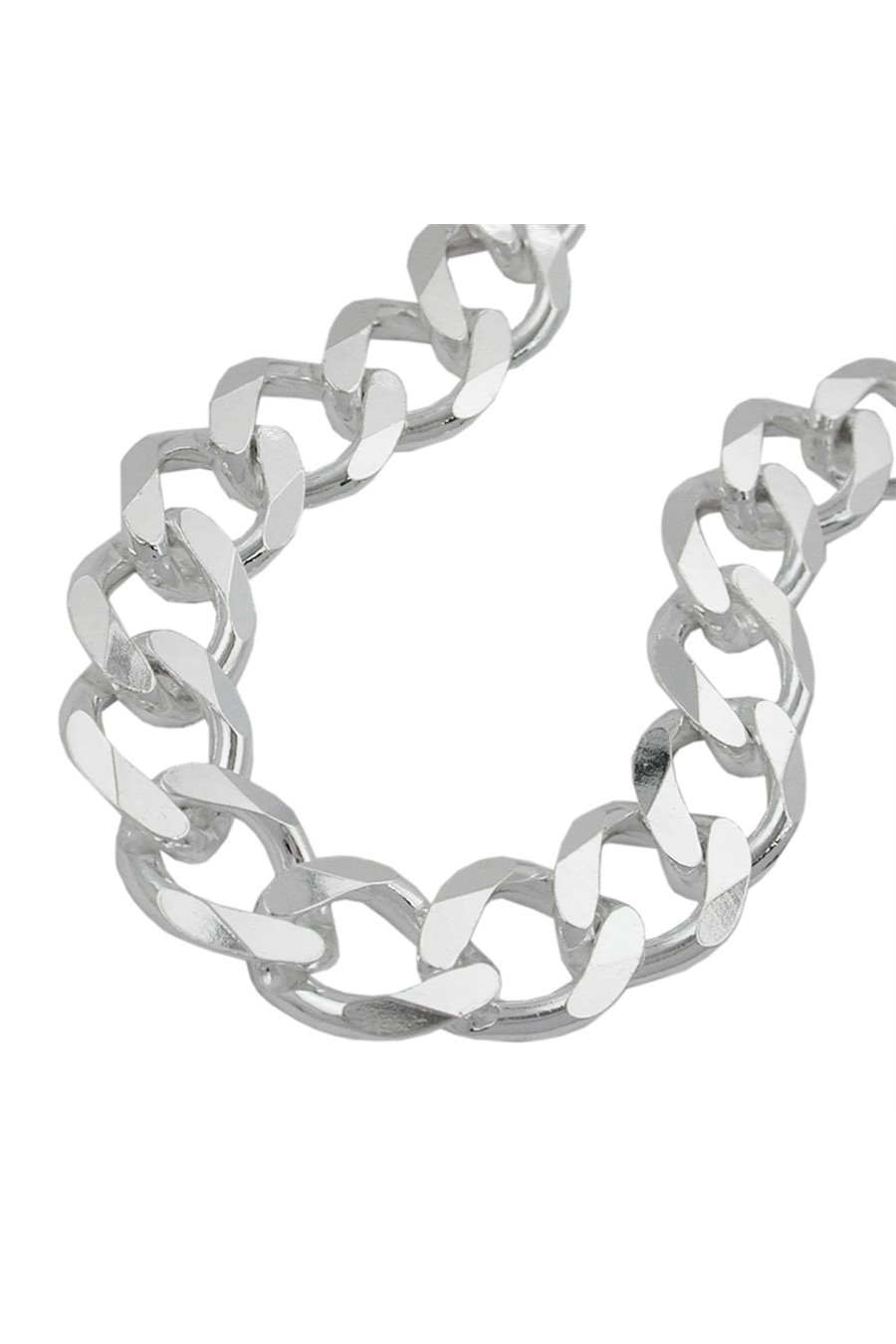 BRACELET OPEN CURB CHAIN 11MM 925 STERLING SILVER 19CM