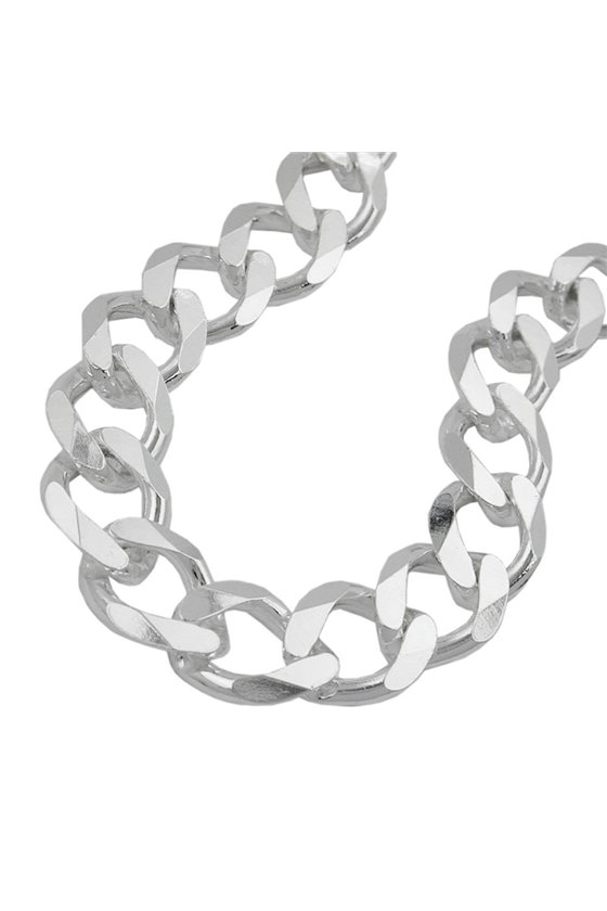 BRACELET OPEN CURB CHAIN 11MM 925 STERLING SILVER 21CM