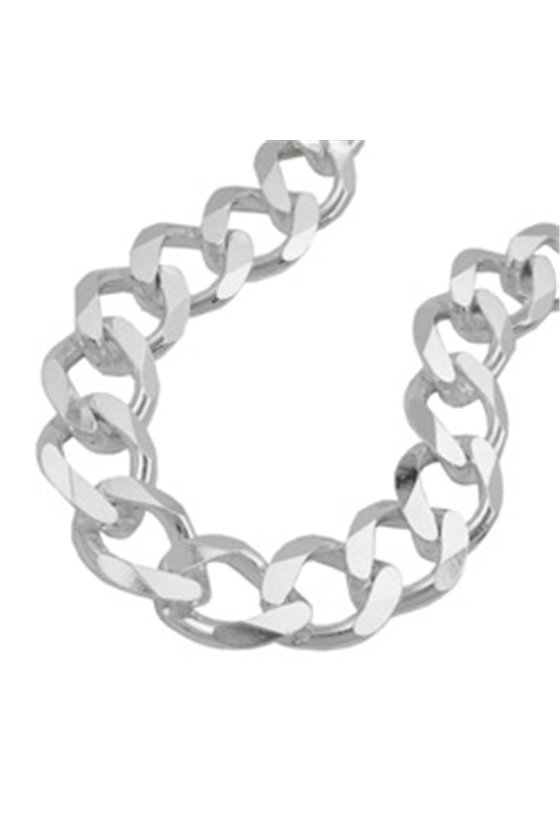 BRACELET OPEN CURB CHAIN 11MM 925 STERLING SILVER 21CM