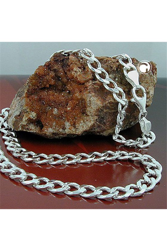 OPEN CURB CHAIN DIAMOND CUT SILVER 925 60CM